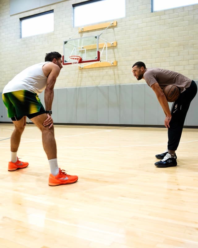 Training at an NBA practice facility