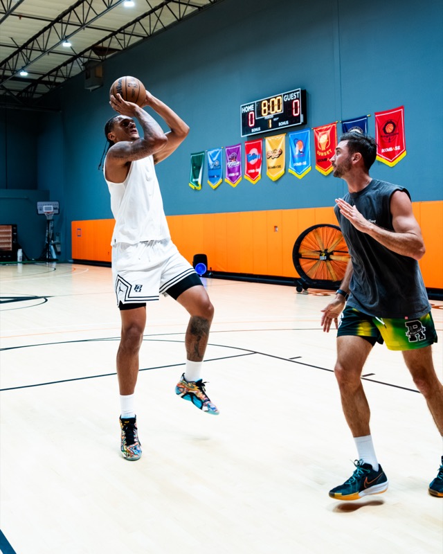 Game film of a player's jumpshot under review